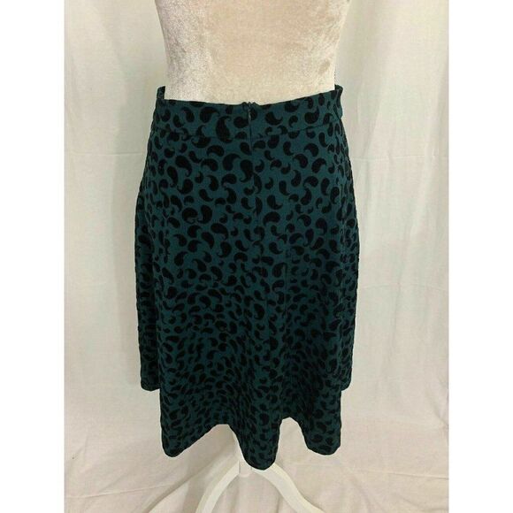 To La Roo Womens New Green Black Velvet Fit Flare Midi Skirt 18 $69 28 in waist - Picture 4 of 7